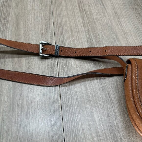 Michael Kors Crossbody Bag Womens Monogram Lining Flap Adjustable Leather Brown - Picture 11 of 14